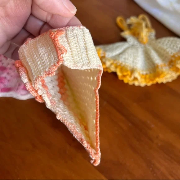 Vintage crocheted dresses, crocheted items crocheted doll dresses